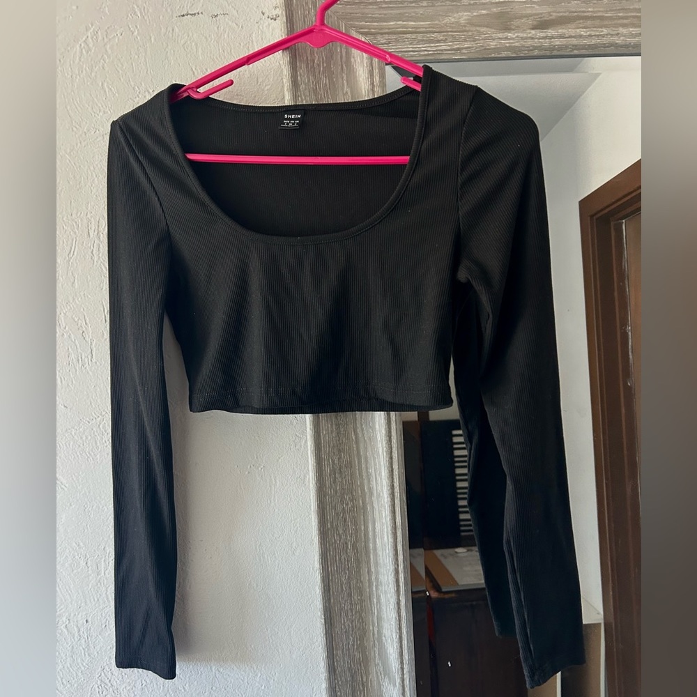SHEIN Black Fitted Long Sleeve Bodysuit
